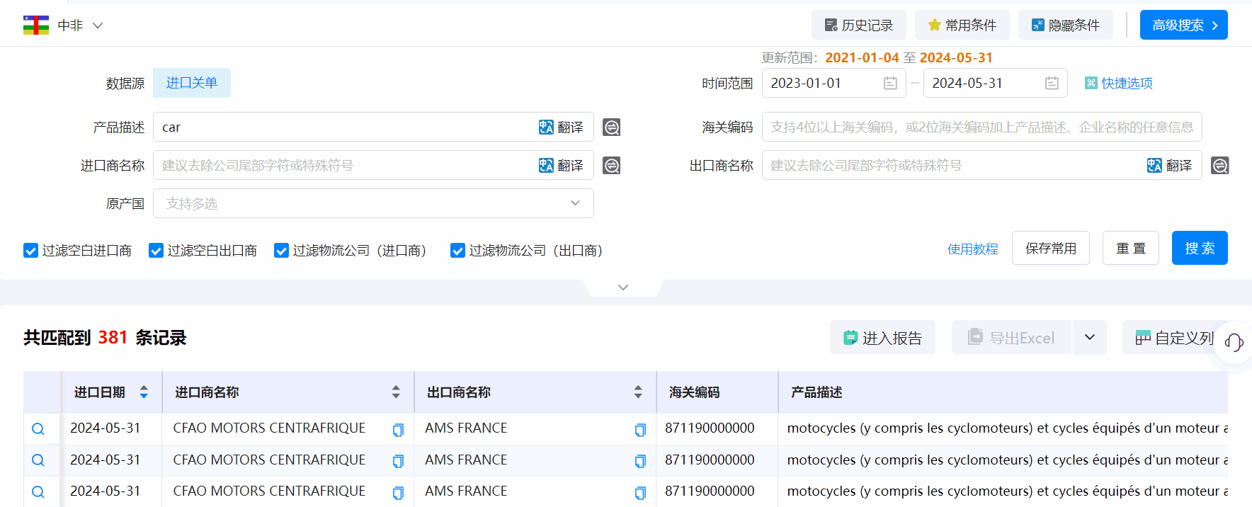 中非海关数据,海关数据,Ebpay海关数据