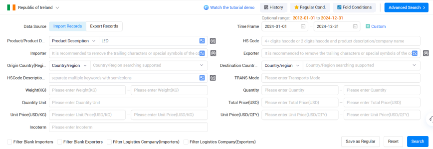 爱尔兰海关数据,海关数据,Ebpay海关数据